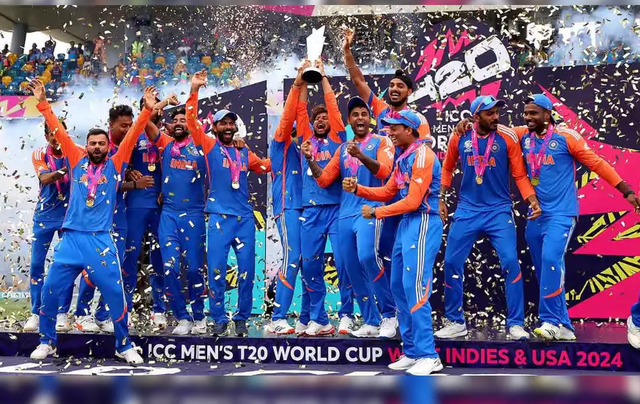 Team India winning T20 Cricket world cup